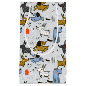 可愛いドードルドッグパターン スモールペーパーバッグ (正面)