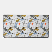 可愛いドードルドッグパターン デスクマット (正面)