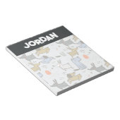 可愛いドードルドッグパターン ノートパッド (アングル)