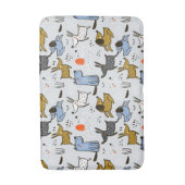 可愛いドードルドッグパターン バスマット (正面縦)