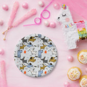 可愛いドードルドッグパターン ペーパープレート (パーティー)