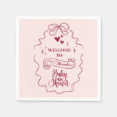 可愛いドードルハンドドロードボウ赤ちゃんシャワー スタンダードカクテルナプキン (正面)