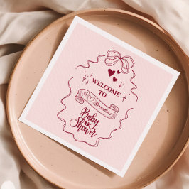 可愛いドードルハンドドロードボウ赤ちゃんシャワー スタンダードカクテルナプキン