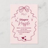 可愛いドードルハンド引き弓おむつラッフル エンクロージャーカード (正面)