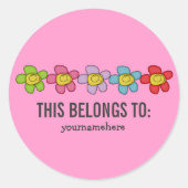 可愛いドードルフラワーシールの持ち物だ ラウンドシール (正面)