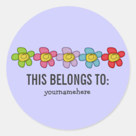 可愛いドードルフラワーシールの持ち物だ ラウンドシール