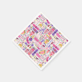 可愛いドードルマニキュア スタンダードカクテルナプキン (角)