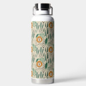 可愛いドードルライオンジャングル雨林パターン ウォーターボトル (背面)