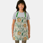 可愛いドードルライオンジャングル雨林パターン エプロン (インサイチュ)