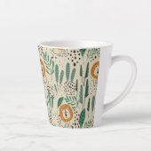 可愛いドードルライオンジャングル雨林パターン カフェラテマグ (右)