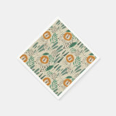 可愛いドードルライオンジャングル雨林パターン スタンダードカクテルナプキン (角)