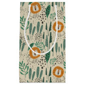 可愛いドードルライオンジャングル雨林パターン スモールペーパーバッグ (正面)