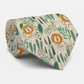 可愛いドードルライオンジャングル雨林パターン ネクタイ (ロール)