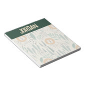 可愛いドードルライオンジャングル雨林パターン ノートパッド (アングル)