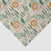 可愛いドードルライオンジャングル雨林パターン 薄葉紙 (詳細)