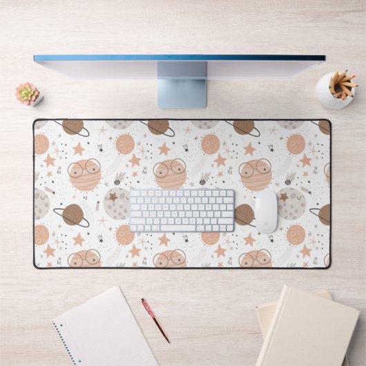 可愛いドードル惑星パターン デスクマット (オフィス1)