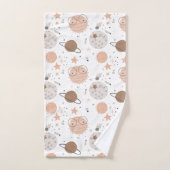 可愛いドードル惑星パターン バスタオルセット (ハンドタオル)