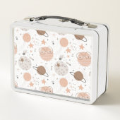 可愛いドードル惑星パターン メタルランチボックス (裏面)