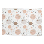 可愛いドードル惑星パターン 枕カバー (裏面)