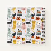 可愛いドードル手描き猫柄 ノートブック (裏面)