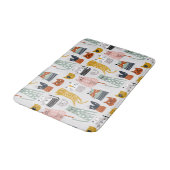 可愛いドードル手描き猫柄 バスマット (アングル)