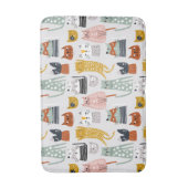 可愛いドードル手描き猫柄 バスマット (正面縦)