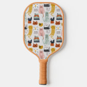 可愛いドードル手描き猫柄 ピックルボールラケット (裏面)