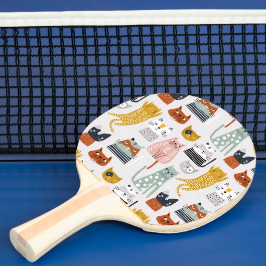 可愛いドードル手描き猫柄 卓球ラケット (インサイチュ)