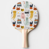 可愛いドードル手描き猫柄 卓球ラケット (正面)