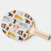 可愛いドードル手描き猫柄 卓球ラケット (横)