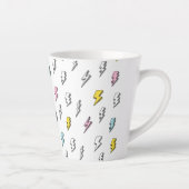 可愛いドードル稲妻ボルトパターン カフェラテマグ (右)