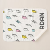 可愛いドードル稲妻ボルトパターン シェルパブランケット (正面(横))