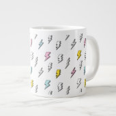 可愛いドードル稲妻ボルトパターン ジャンボコーヒーマグカップ (正面右)