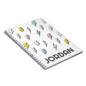 可愛いドードル稲妻ボルトパターン ノートブック (右側)