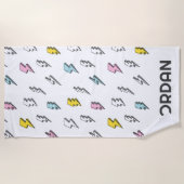 可愛いドードル稲妻ボルトパターン ビーチタオル (正面)