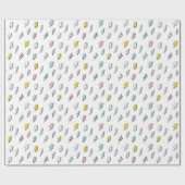 可愛いドードル稲妻ボルトパターン ラッピングペーパー (フラット)