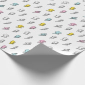 可愛いドードル稲妻ボルトパターン ラッピングペーパー (角)