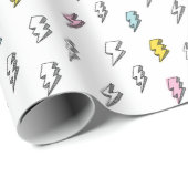 可愛いドードル稲妻ボルトパターン ラッピングペーパー (ロールコーナー)