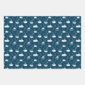 可愛いドードル航海の海船型 ラッピングペーパーシート (正面3)