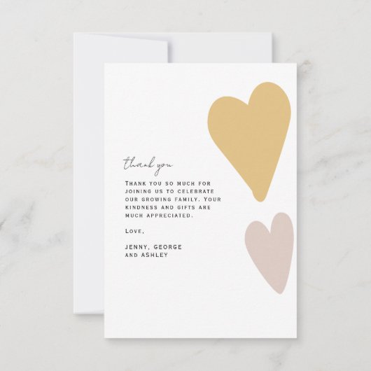 可愛いドードレ数々のス写真ありがとう赤ちゃんシャワー サンキューカード (裏面)