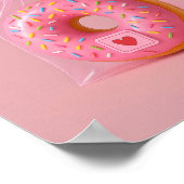 可愛いドーナツのウォールアート、ピンクの美学キッチン ポスター (角)