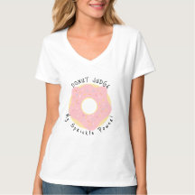 可愛いドーナツの駄洒落ピンクTシャツ
