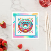 可愛いドーナツ好きのパーティー スタンダードカクテルナプキン (インサイチュ)