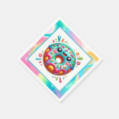 可愛いドーナツ好きのパーティー スタンダードカクテルナプキン (角)