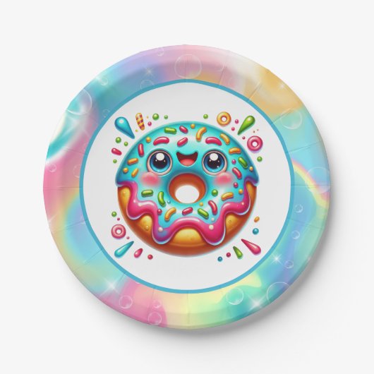 可愛いドーナツ好きのパーティー ペーパープレート (正面)