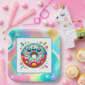 可愛いドーナツ好きのパーティー ペーパープレート (パーティー)