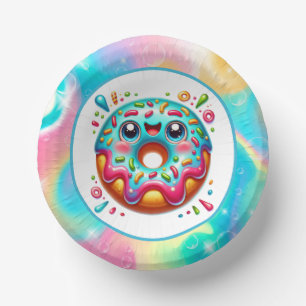 可愛いドーナツ好きのパーティー ペーパーボウル