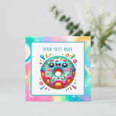 可愛いドーナツ好きのパーティー 招待状 (スタンド正面)