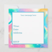 可愛いドーナツ好きのパーティー 招待状 (裏面)