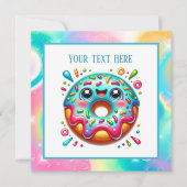 可愛いドーナツ好きのパーティー 招待状 (正面)